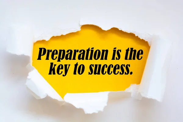 Preparación Clave Para Éxito Cita Motivacional — Foto de Stock