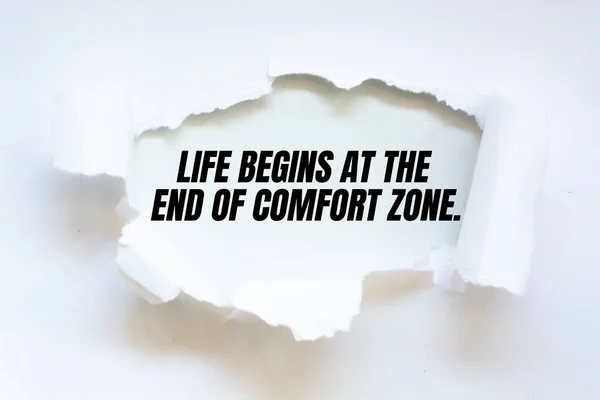 Motivational Poster Quote Life Begins End Comfort Zone — Stock Photo, Image