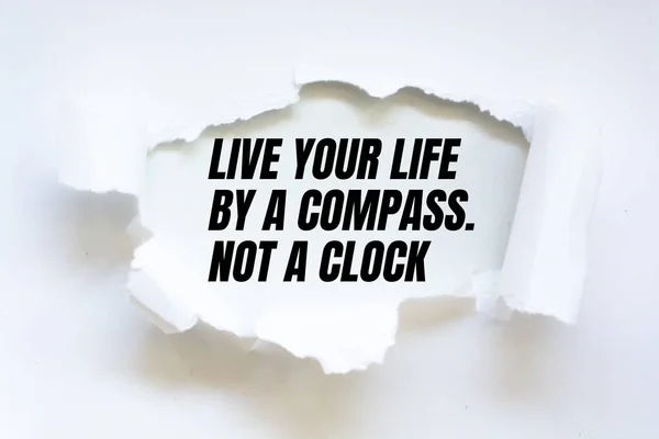 Quote Live Your Life Compass Clock — Stock Photo, Image