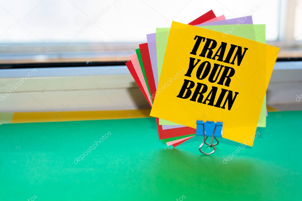 Text sign showing Train Your Brain