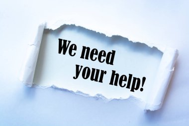 Metin işareti yardımınıza ihtiyacımız olduğunu gösteriyor