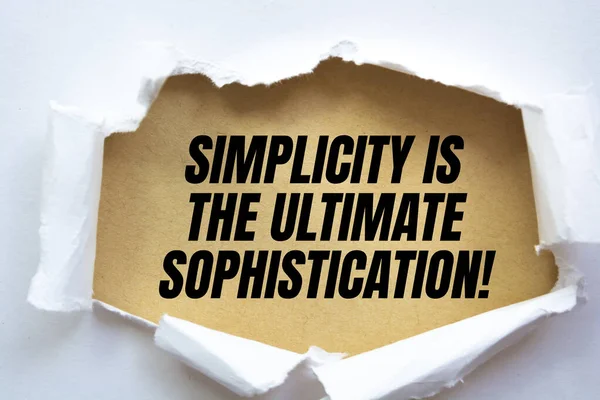 Citação Motivacional Simplicidade Melhor Sofisticação — Fotografia de Stock