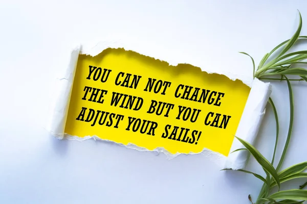 Motivationeel Citaat Kunt Wind Niet Veranderen Maar Kunt Zeilen Aanpassen — Stockfoto