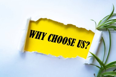 Writing note showing Why Choose Us Question.