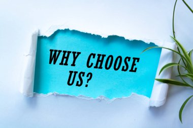 Writing note showing Why Choose Us Question.