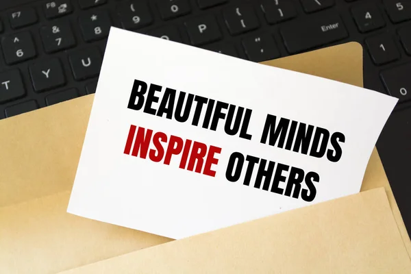 Segno Testo Che Mostra Beautiful Minds Ispirare Altri — Foto Stock