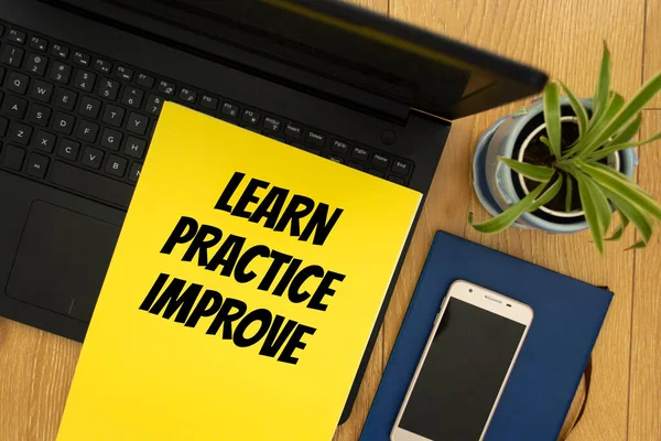 Text Sign Showing Learn Practice Improve — 图库照片