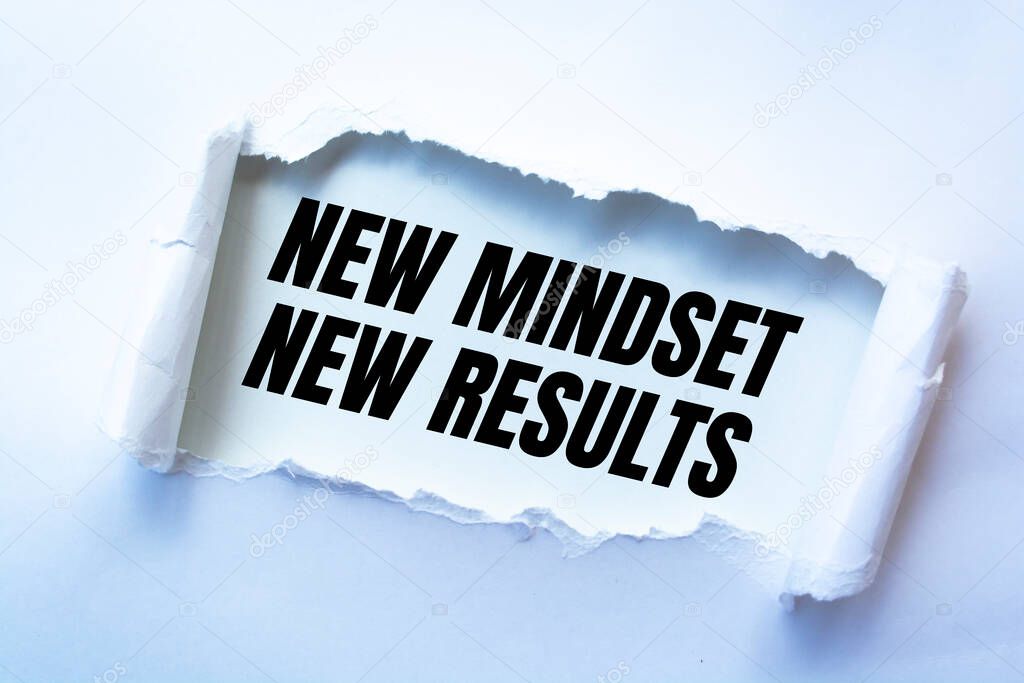 Text sign showing New Mindset New Results