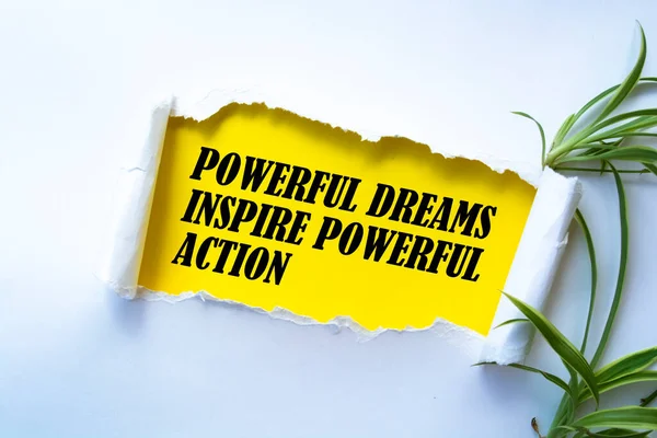 Inspirační Motivační Citace Mocné Sny Inspirují Mocné Činy — Stock fotografie
