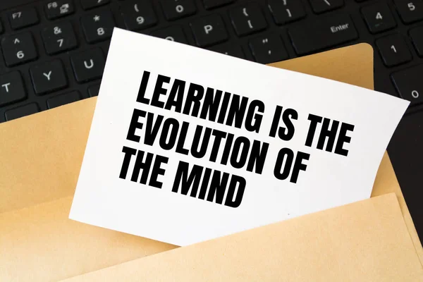 Inspirational Motivational Quote Learning Evolution Mind — Stock Photo, Image