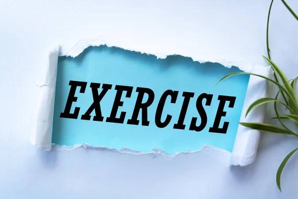 Exercício Nuvem Palavras Fitness Esporte Conceito Saúde — Fotografia de Stock