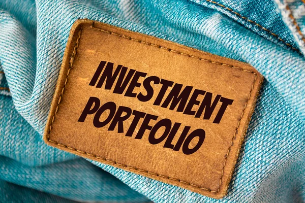 Text sign showing investment portfolio