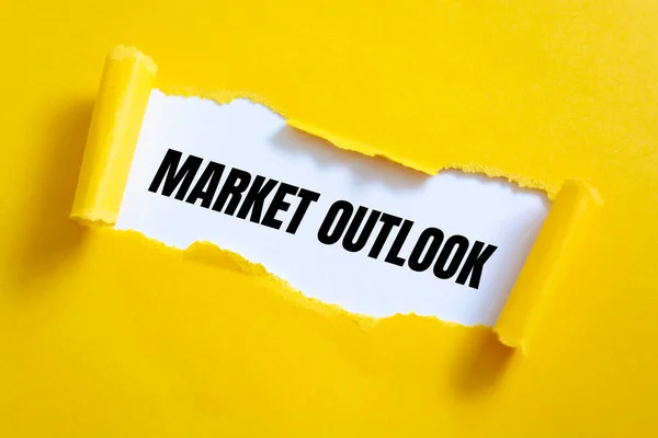 Text sign showing MARKET OUTLOOK
