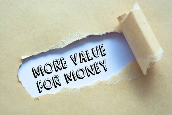 Σημάδι Κειμένου Που Εμφανίζει Περισσότερη Αξία Για Χρήματα — Φωτογραφία Αρχείου