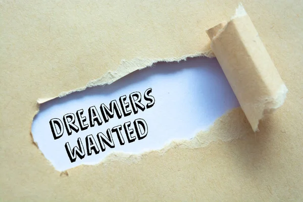 Sinal Texto Mostrando Dreamers Queria — Fotografia de Stock