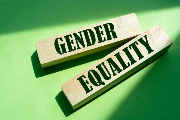 Worte Zur Gleichberechtigung Auf Holzklötzen Gleichberechtigung Für Mann Und Frau — Stockfoto