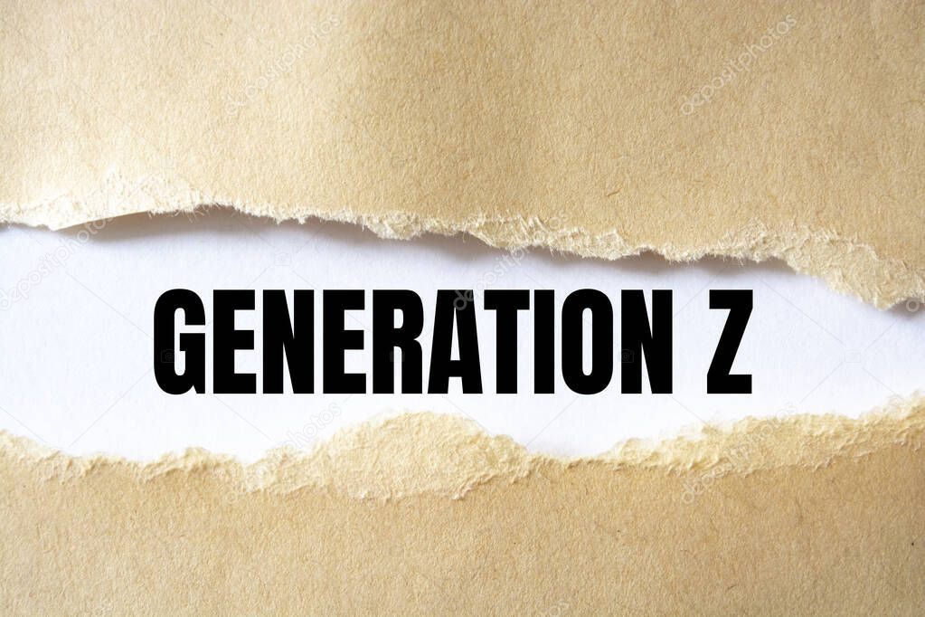Generation Z text on brown envelope