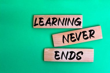 Hiç Bitmeyen Öğrenme Ahşap bloklara yazılır.