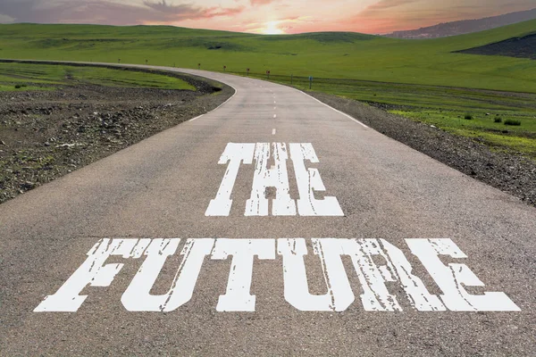 The Future written on rural road