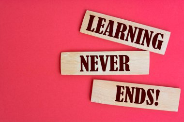 Hiç Bitmeyen Öğrenme Ahşap bloklara yazılır.