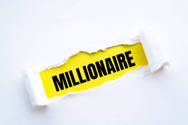 Sarı dokuda beyaz kağıt gözyaşları olan milyoner