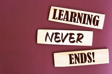 Hiç Bitmeyen Öğrenme Ahşap bloklara yazılır.