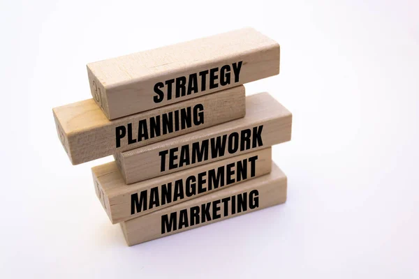 Strategia Planowanie Praca Zespołowa Zarządzanie Marketing Tekst — Zdjęcie stockowe
