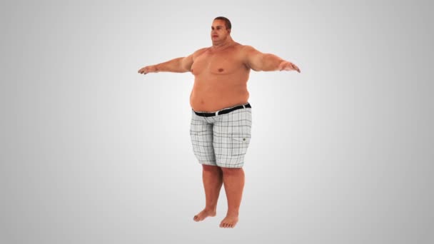 Fat Man perte de poids. Fat to Slim transformation — Video