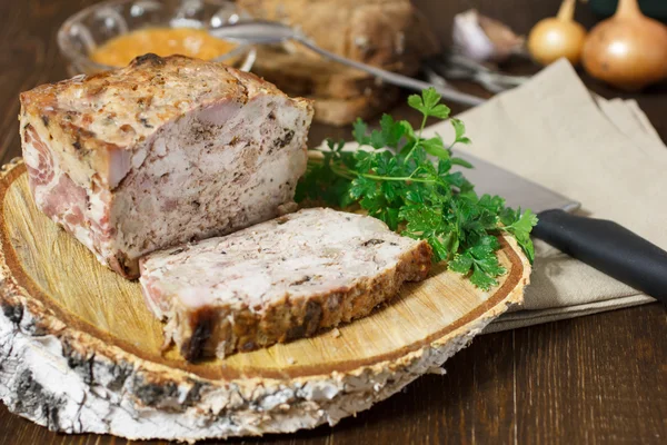 Meat pate for dinner Stock Photo