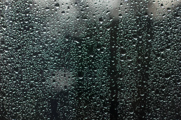 Tropfen Auf Fensterglas Und Tropfen Nach Starkem Regen Und Gewitter — Stockfoto