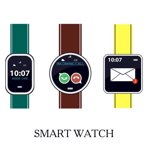 Set of smart watches — Stock Vector