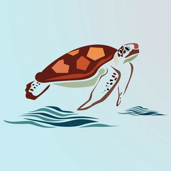 Tortuga marina Vector Ilustración — Vector de stock