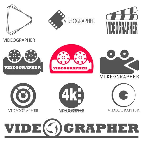 Vector logos videographer — Stock Vector