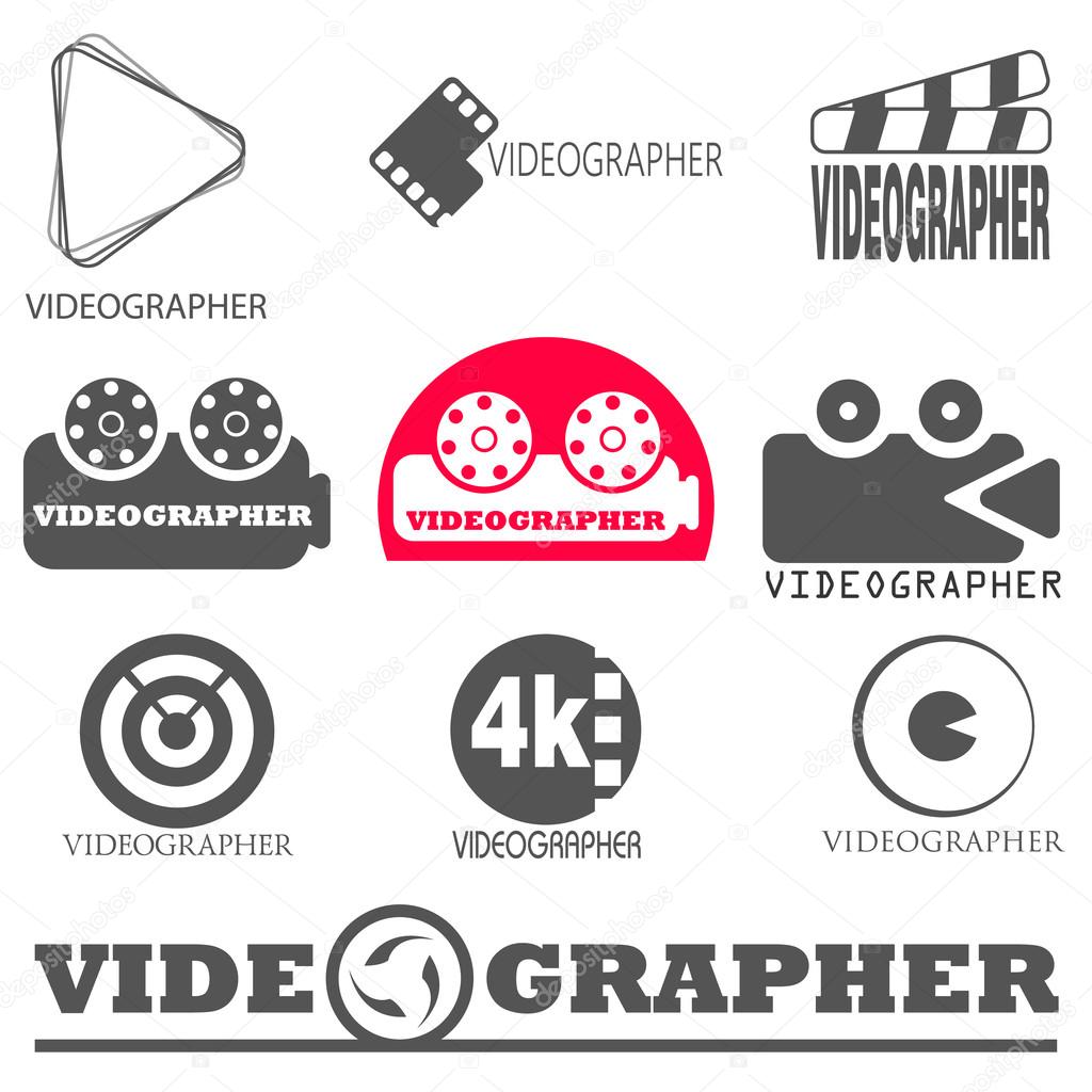Vector logos videographer. the shooting video.