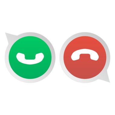 Kırmızı ve yeşil telefon düğme