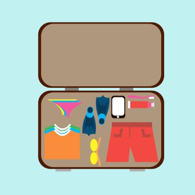 Yaz tatili için bavul Paketli