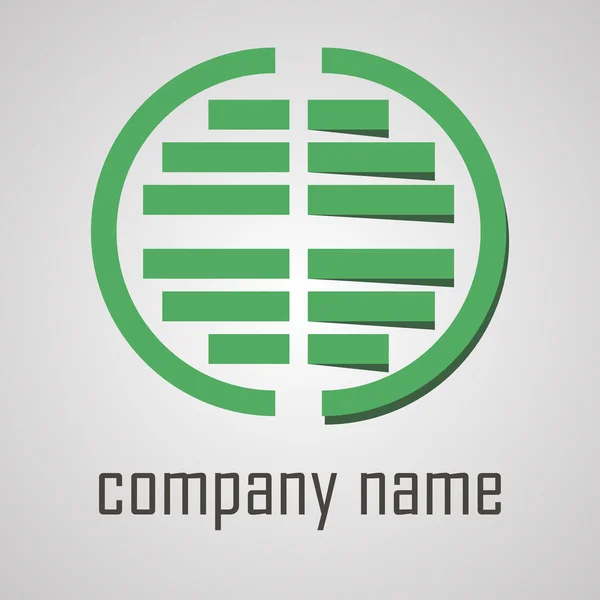 Green logo, round book — Stock Vector