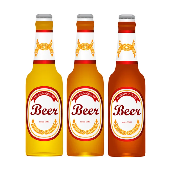 Botella de cerveza ligera — Vector de stock