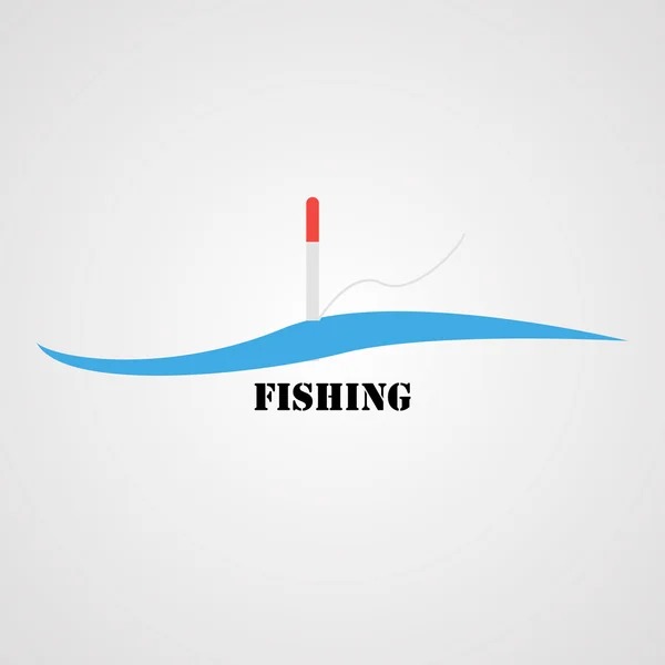 Logo fiskeri, flyde på vand – Stock-vektor