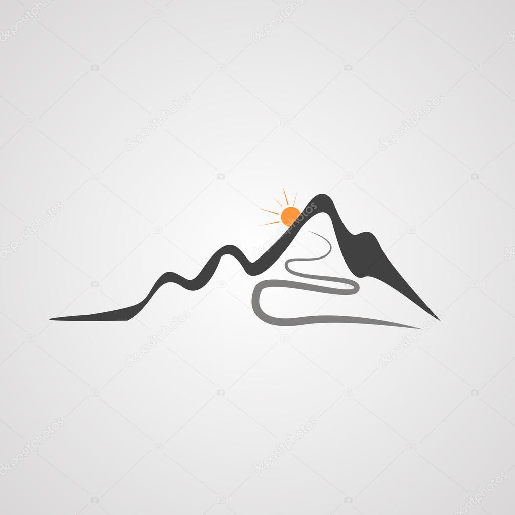 Logo, icon, Mountains