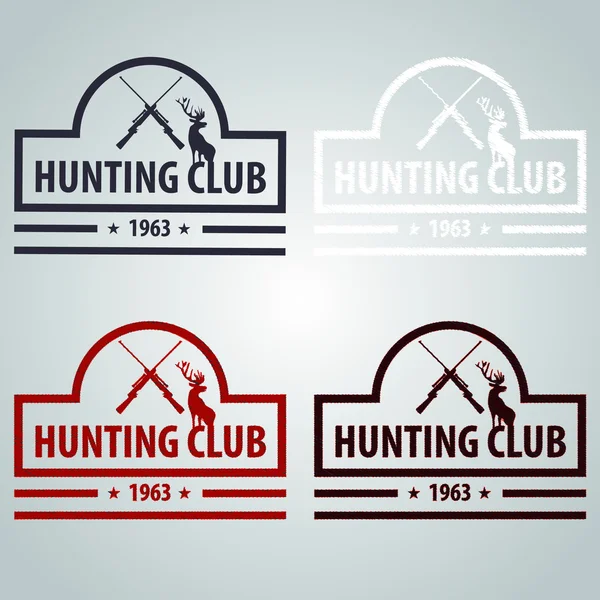 Vektorové sada. lov je znak klubu s grunge texture.logo, ikona — Stockový vektor