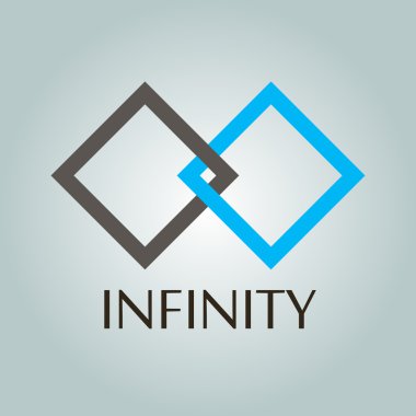 logo, sonsuzluk, iki elmas, iki kare, simge, sembol, vektör
