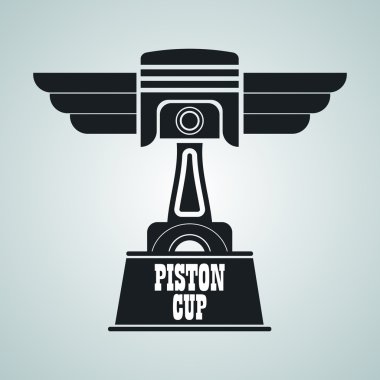 Piston.The Kupası pistonu, simge, rozet, şerit, herhangi bir boyut büyük kalite. bir vektör görüntü.