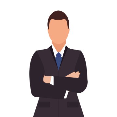 The man in The suit. arms crossed on his chest. vector The man in The suit. arms crossed on his chest. vector