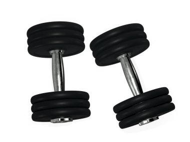 Katlanabilir halterler ve plastik kaplamalı 3D görüntüleme.