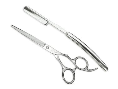 Berberli kuaför makası. 3D işlemeli.