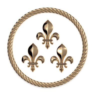 Üç Fleur de Lis ip 3D görüntüleme