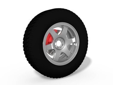 3 boyutlu fren çarklı araba tekerleği