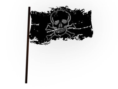 Shaft 3d üzerinde düzensiz korsan bayrağı