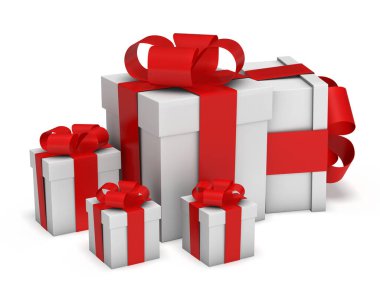bunch of gifts 3d rendering